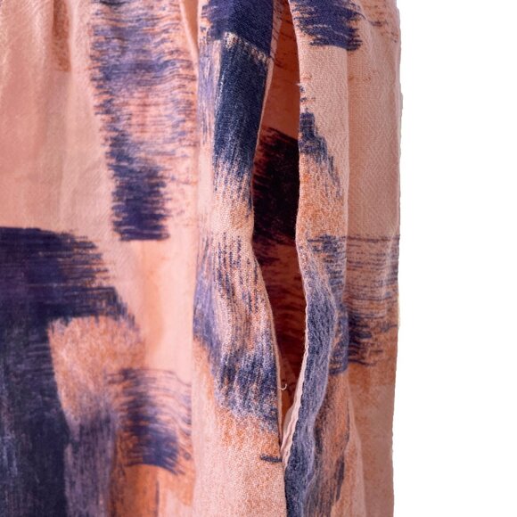 Universal Thread Small Navy Blue Pink Peach Dress Cotton Pockets Puff Sleeves - Picture 13 of 13